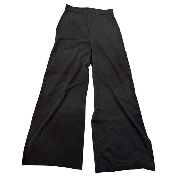 Reformation Relaxed Fit High Rise Flat Front Wide Leg Pants Black, size 2 - Picture 2 of 11